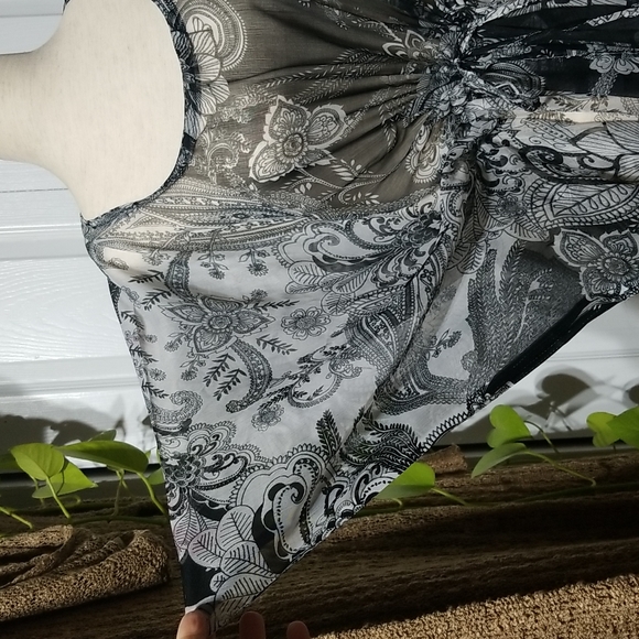 Sheer Asymetrical Blouse Dress - Picture 4 of 8